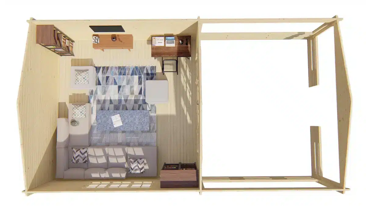 Blokhut – Tuinhuis Sheffield | 58 mm | vuren onbehandeld