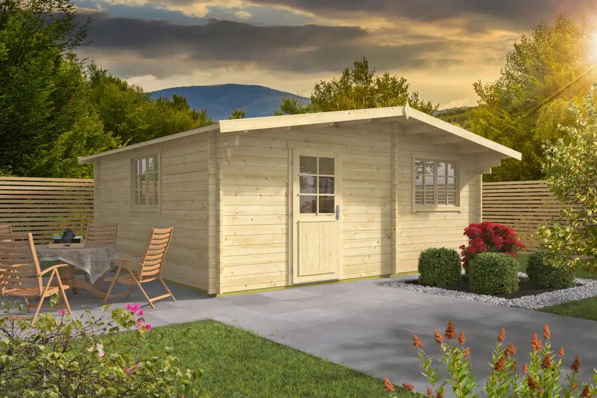 Blokhut – Tuinhuis Cantabria | 44 mm | Red Class Wood geïmpregneerd