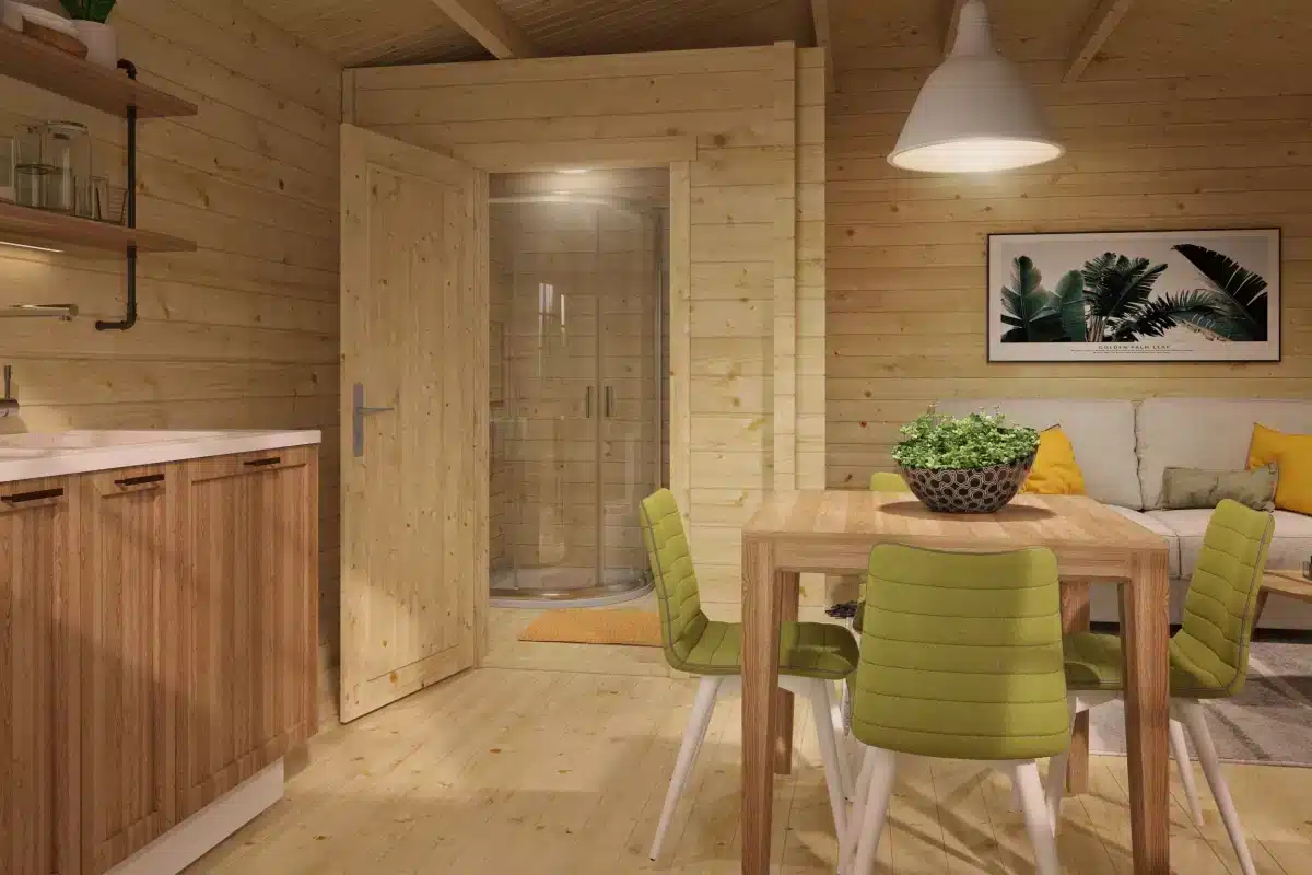 Blokhut – Tuinhuis Toilet/Shower Kit XXXL | 70 mm | onbehandeld