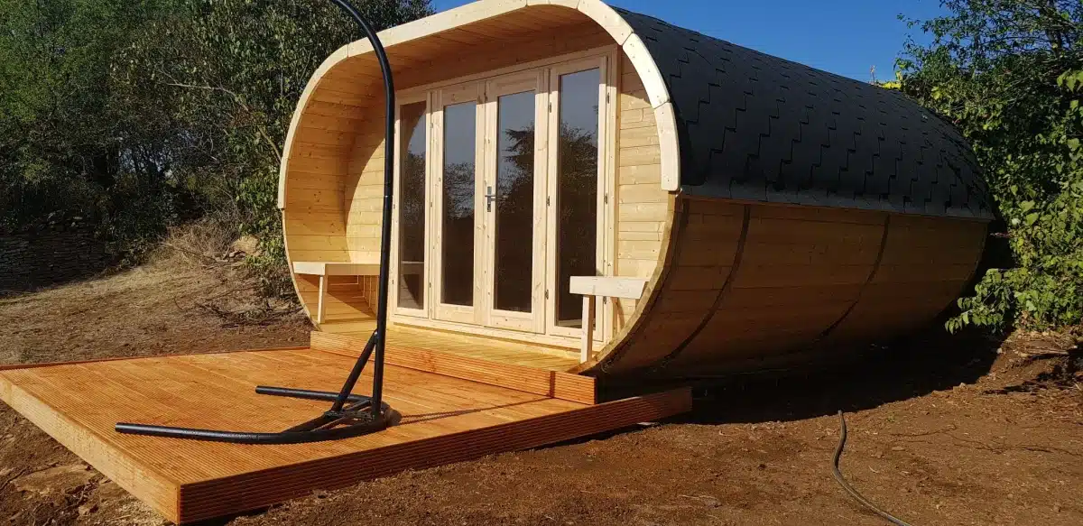 Camping Oval | 28/42 mm | Thermowood | 405×400 cm