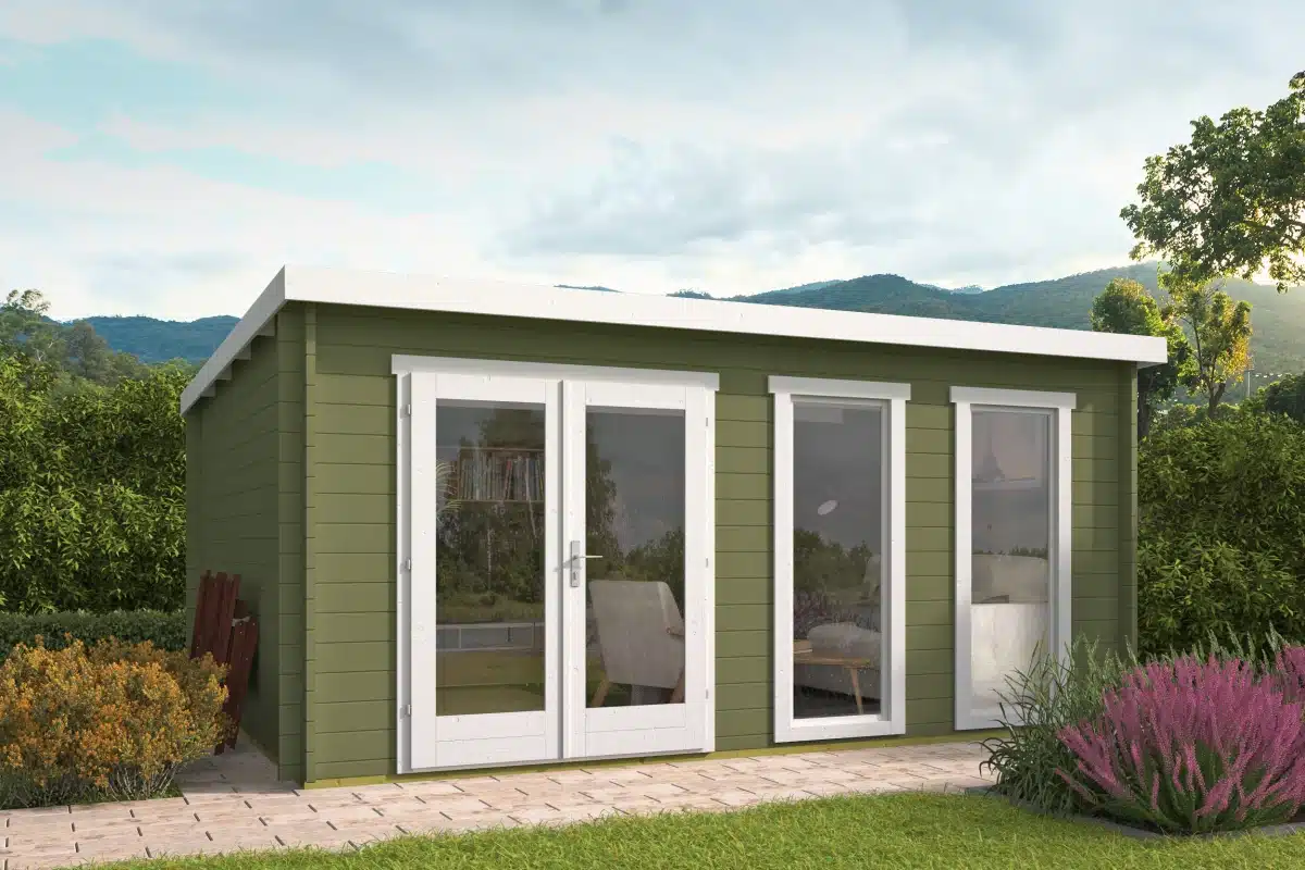 Blokhut – Tuinhuis Annabel | 40 mm | vuren groen geïmpregneerd