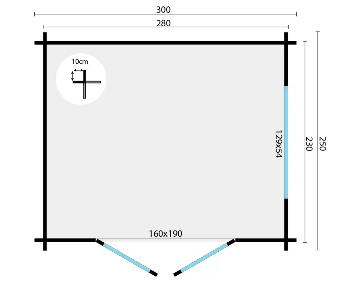 Blokhut – Tuinhuis Gadsby | 40 mm | onbehandeld