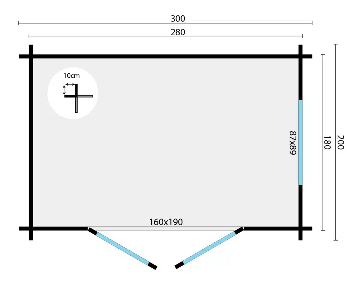 Blokhut – Tuinhuis Lucy | 40 mm | onbehandeld