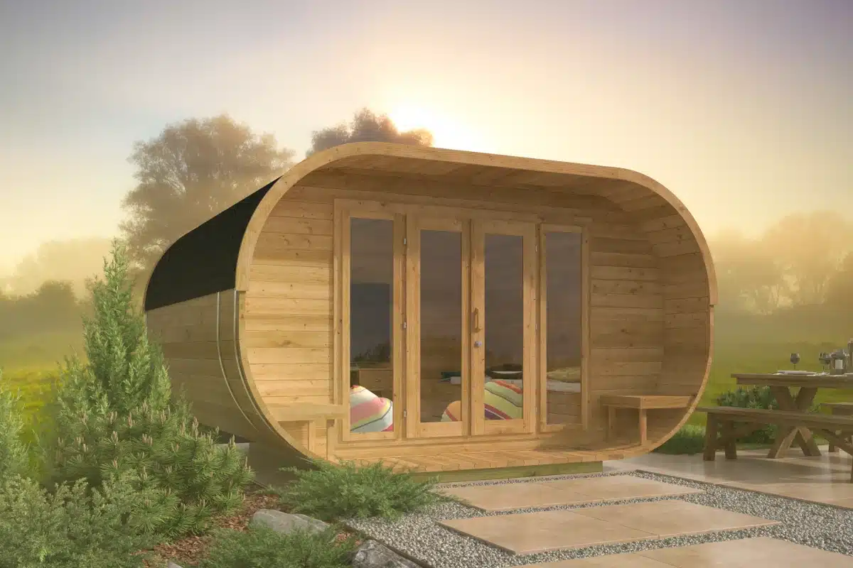 Camping Oval | 28/42 mm | Thermowood | 405×400 cm