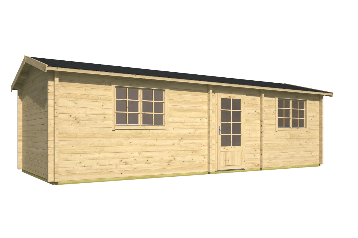 Blokhut – Tuinhuis Ava | 70 mm | vuren bruin geïmpregneerd