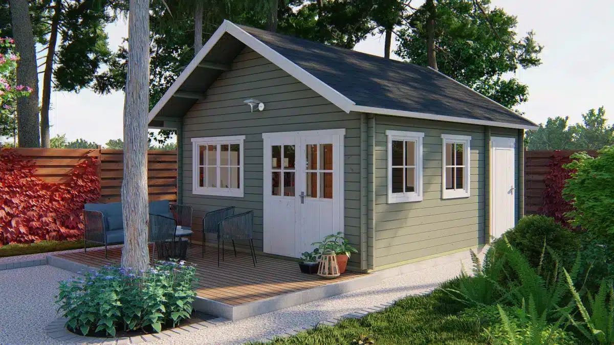 Blokhut – Tuinhuis Berlin | 44 mm | vuren onbehandeld