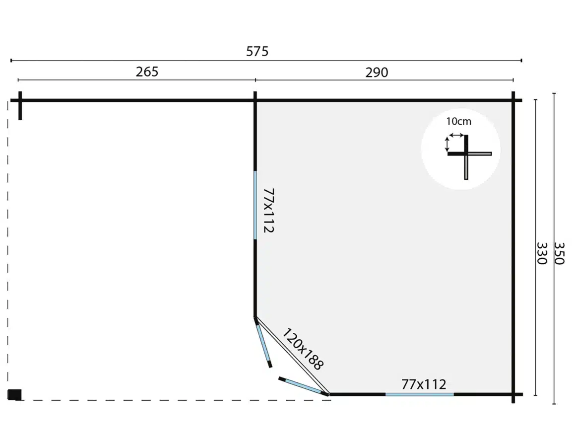Blokhut – Tuinhuis Christoffer | 28 mm | vuren bruin geïmpregneerd