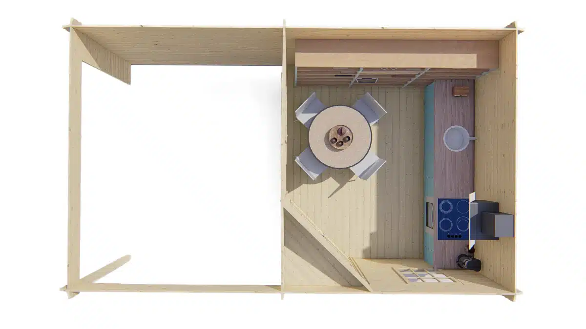 Blokhut – Tuinhuis Christoffer | 28 mm | vuren bruin geïmpregneerd