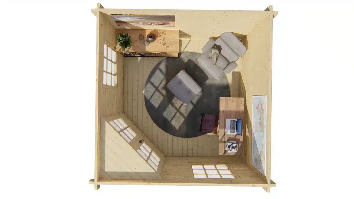 Blokhut – Tuinhuis Emma | 40 mm | vuren onbehandeld