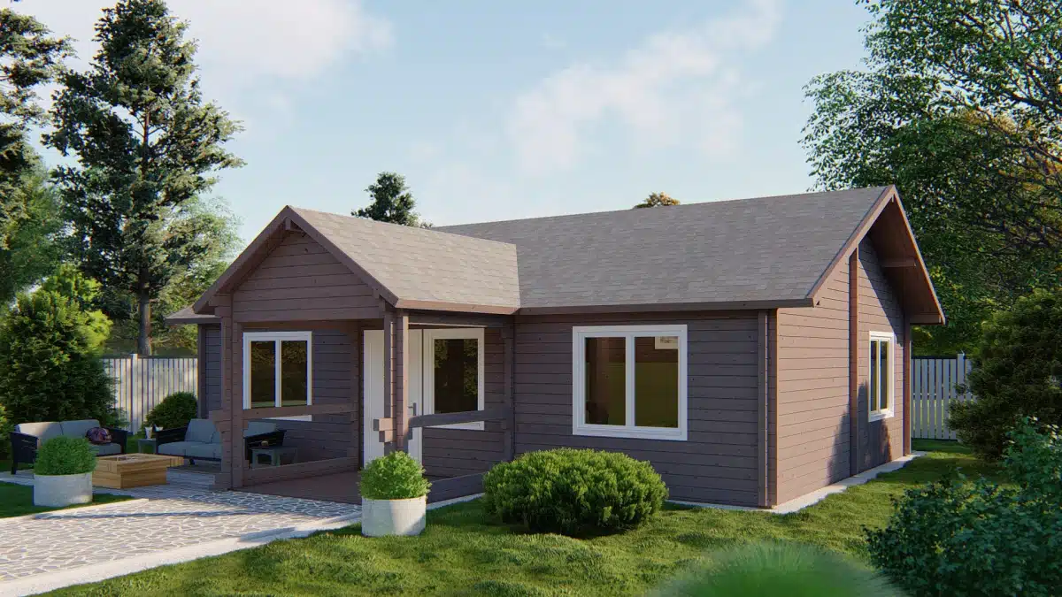 Blokhut – Tuinhuis Finn | 92 mm | vuren onbehandeld