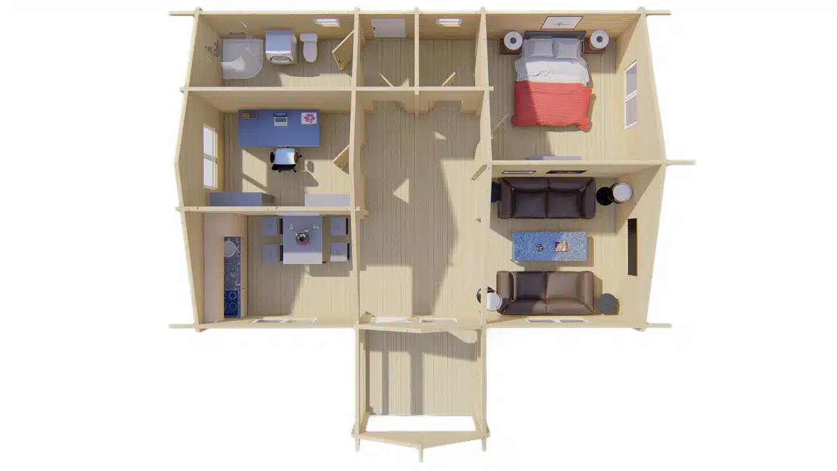 Blokhut – Tuinhuis Finn | 92 mm | vuren onbehandeld