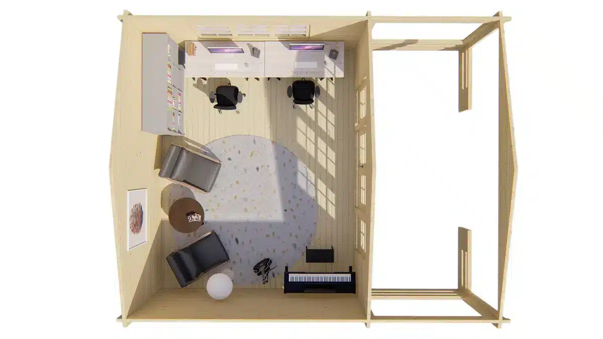 Blokhut – Tuinhuis Nottingham | 58 mm | vuren onbehandeld