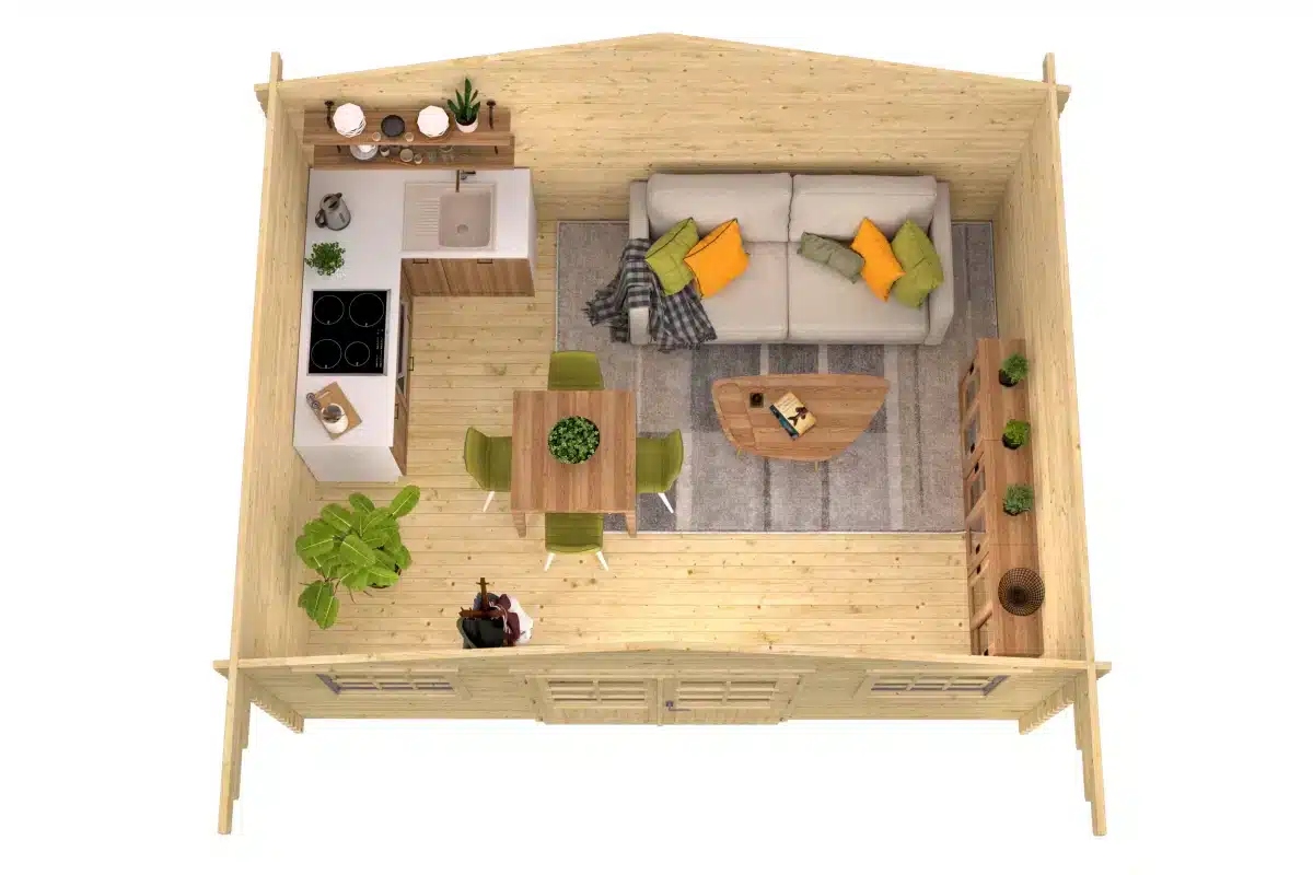 Blokhut – Tuinhuis Pavel | 44 mm | vuren onbehandeld