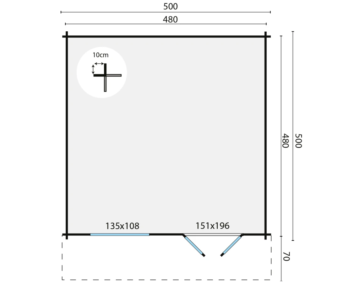 Blokhut – Tuinhuis Salamanca | 34 mm | vuren onbehandeld
