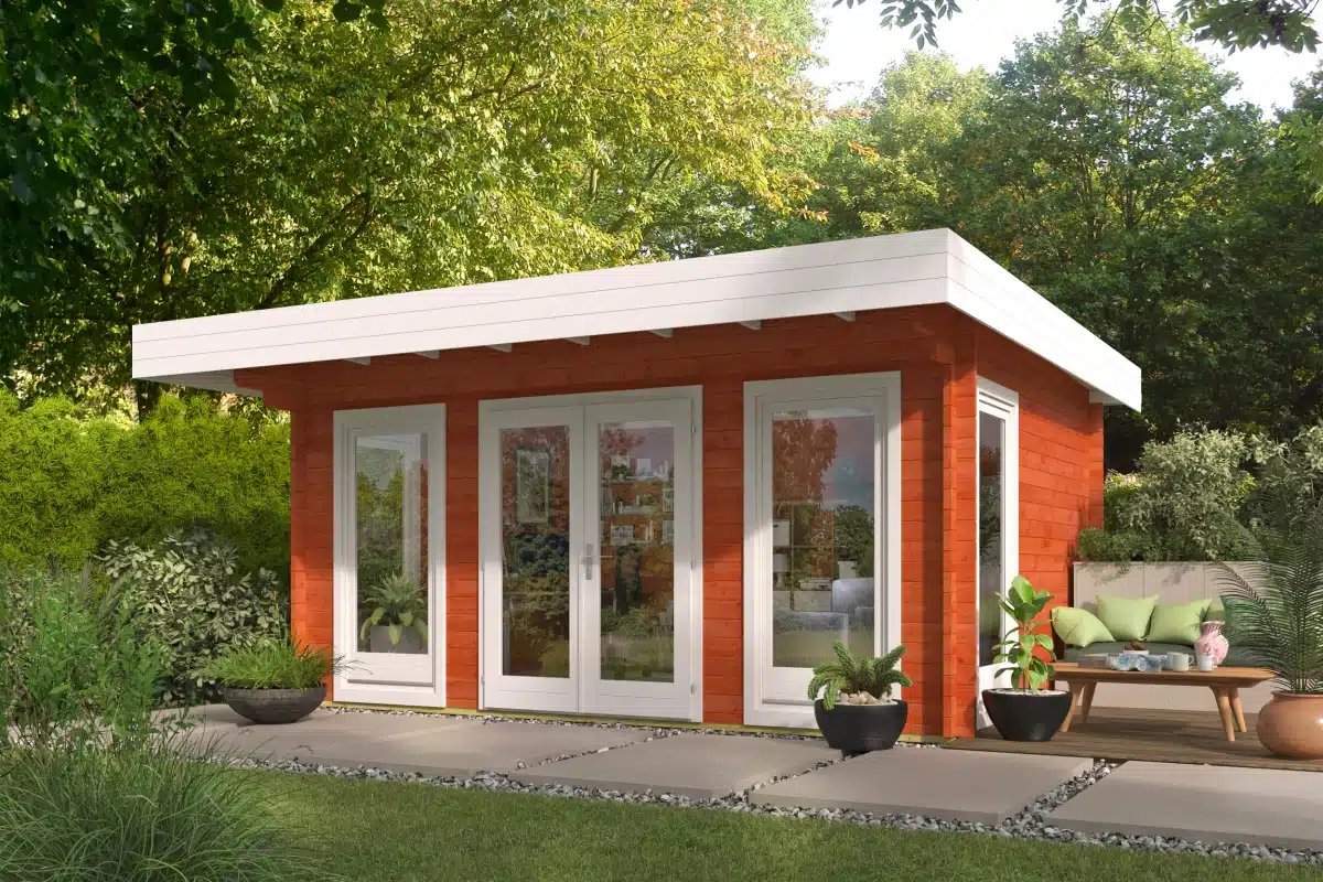 Blokhut – Tuinhuis Yorick | 44 mm | vuren groen geïmpregneerd