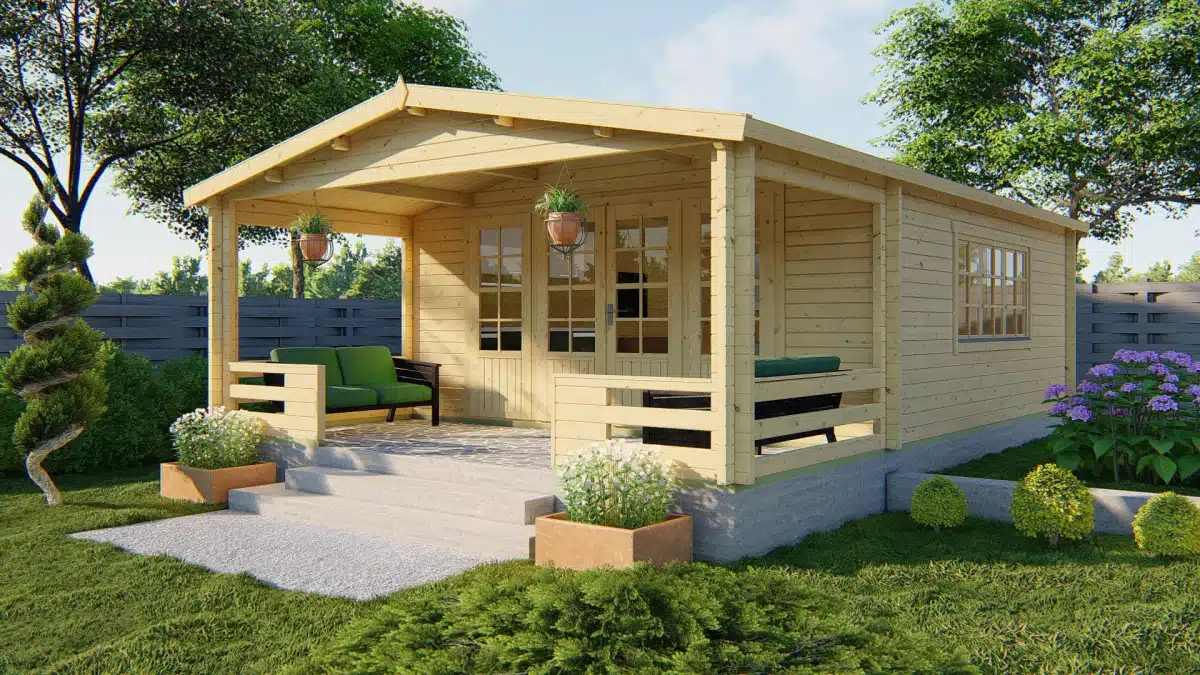 Blokhut – Tuinhuis Wigan | 58 mm | vuren onbehandeld