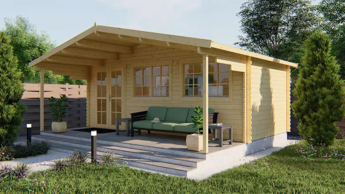 Blokhut – Tuinhuis Pinkus | 44 mm | vuren onbehandeld