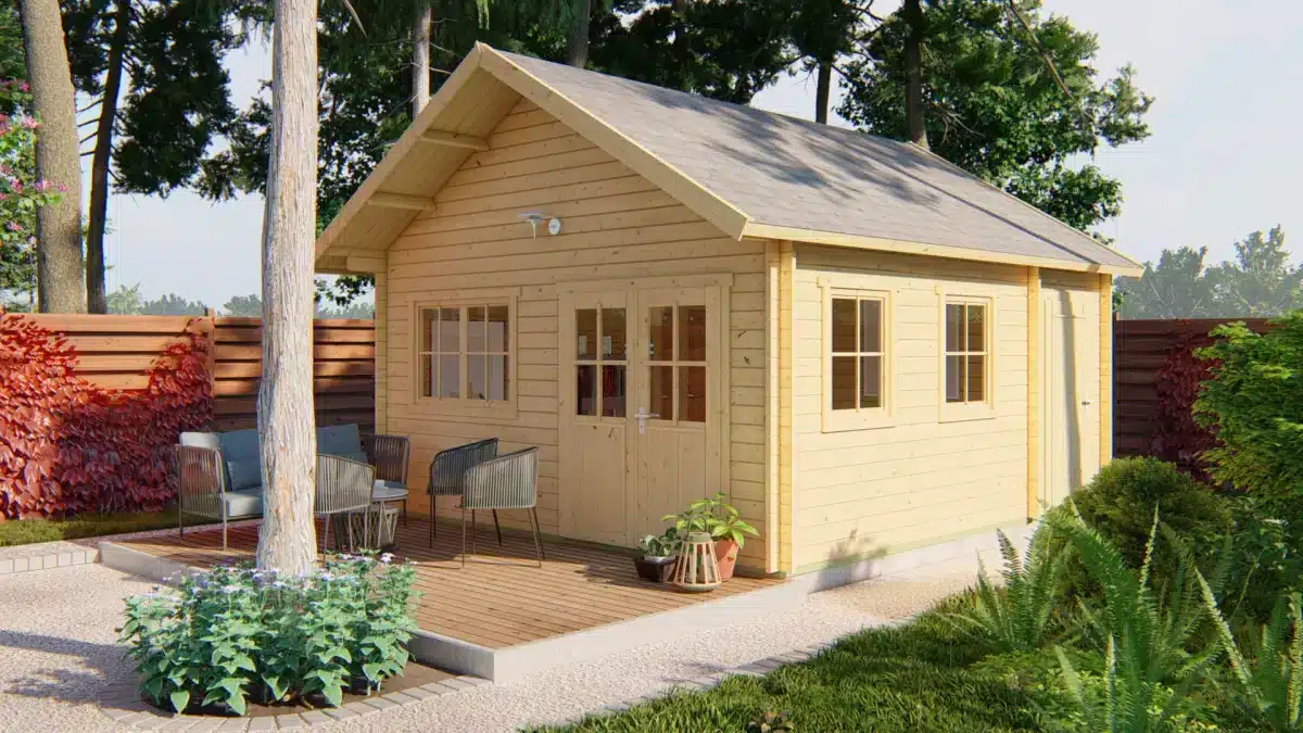 Blokhut – Tuinhuis Berlin | 44 mm | vuren onbehandeld