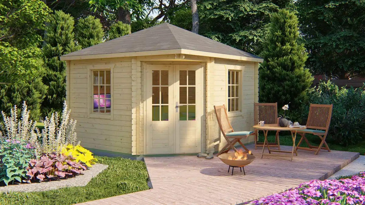 Blokhut – Tuinhuis Dagmar | 28 mm | vuren Red Class Wood geïmpregneerd
