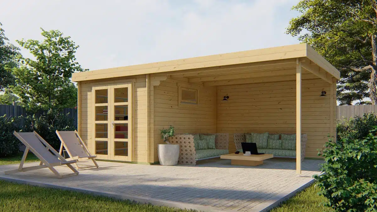 Blokhut – Tuinhuis Diederick | 28 mm | vuren Red Class Wood geïmpregneerd