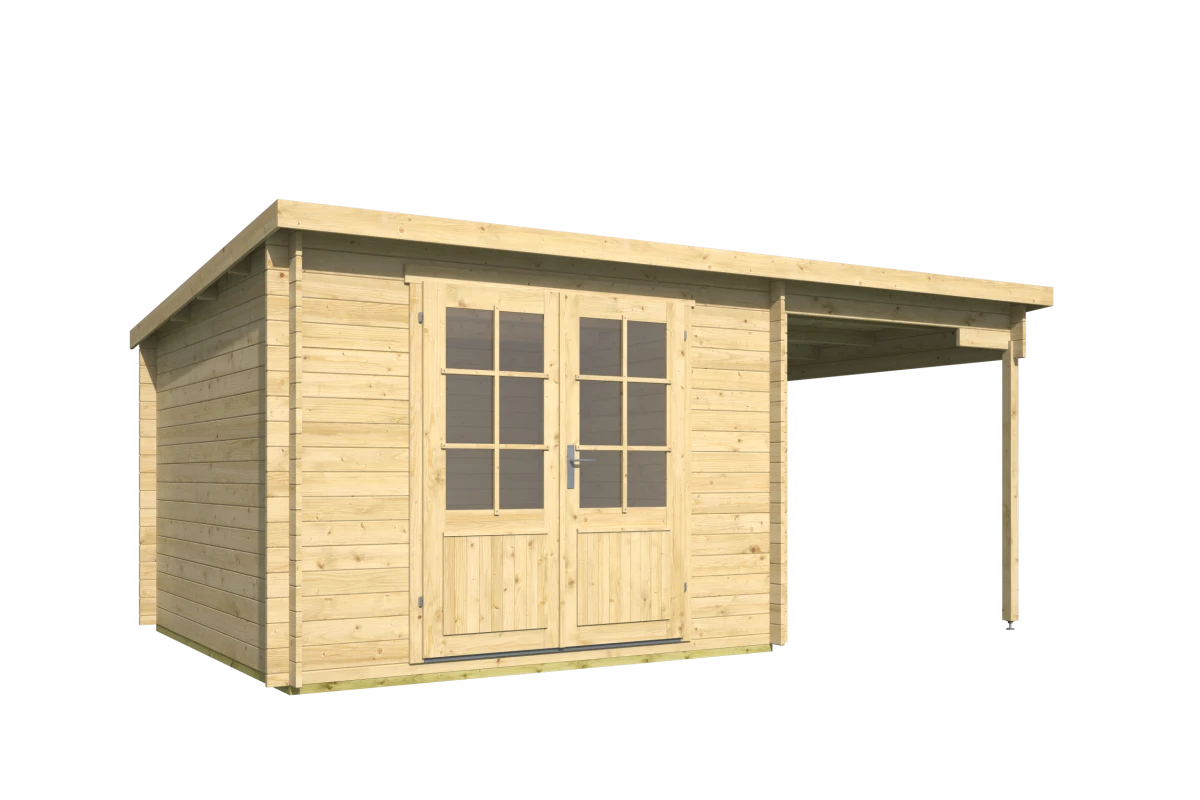 Blokhut – Tuinhuis Dora | 28 mm | bruin geïmpregneerd