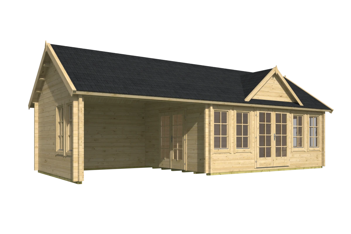Blokhut – Tuinhuis Big Ben | 70 mm | vuren Red Class Wood geïmpregneerd