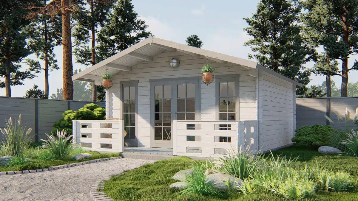 Blokhut – Tuinhuis Bayern | 44 mm | vuren Red Class Wood geïmpregneerd