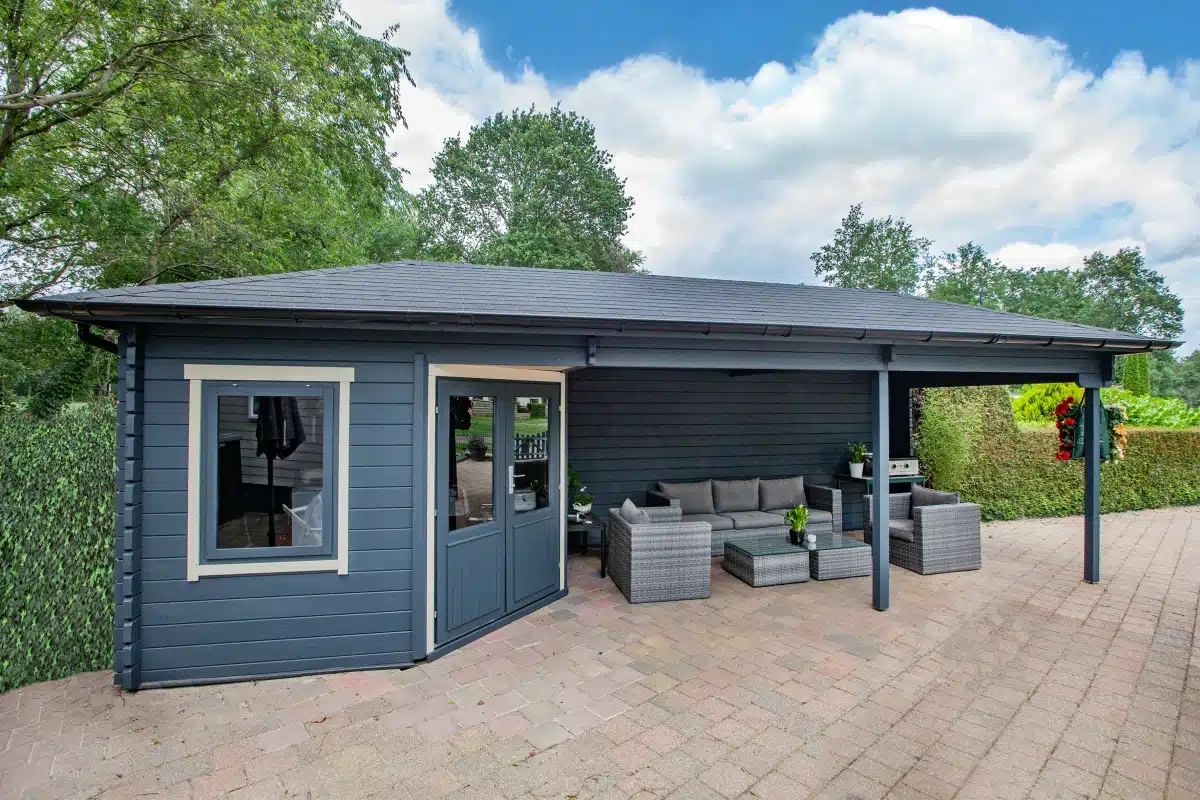 Blokhut – Tuinhuis Bertil | 44 mm | vuren groen geïmpregneerd