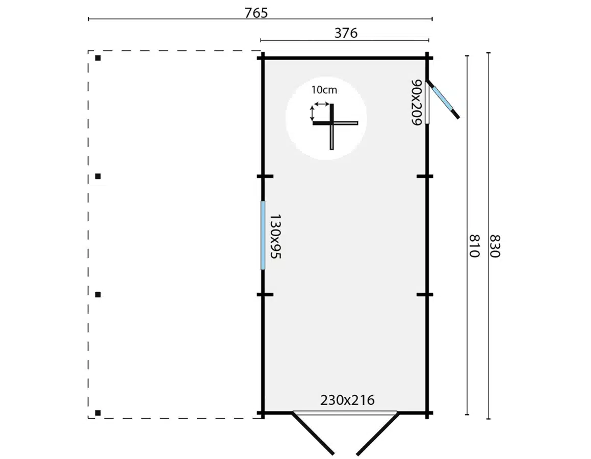 Garage-carport Berggren | 58 mm | vuren bruin geïmpregneerd