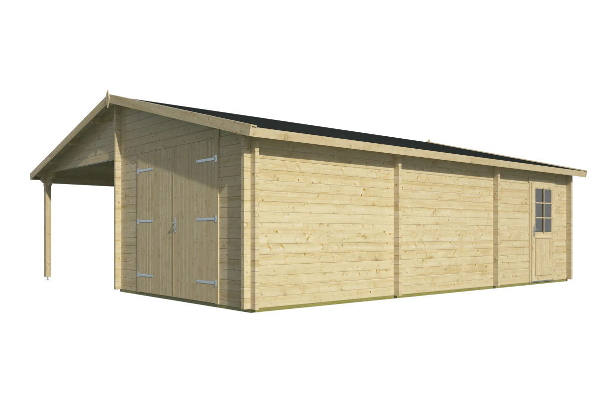 Garage-carport Berggren | 58 mm | vuren bruin geïmpregneerd