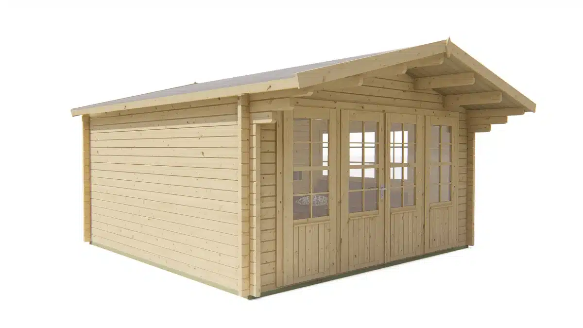 Blokhut – Tuinhuis Blackpool | 58 mm | vuren honinggeel geïmpregneerd