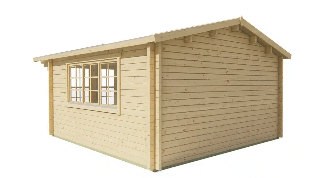 Blokhut – Tuinhuis Blackpool | 58 mm | vuren grijs geïmpregneerd