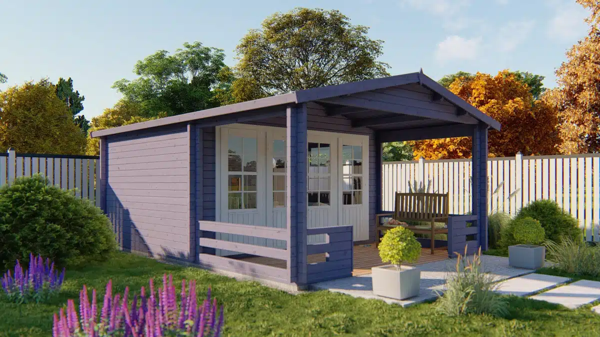 Blokhut – Tuinhuis Bolton | 58 mm | vuren groen geïmpregneerd