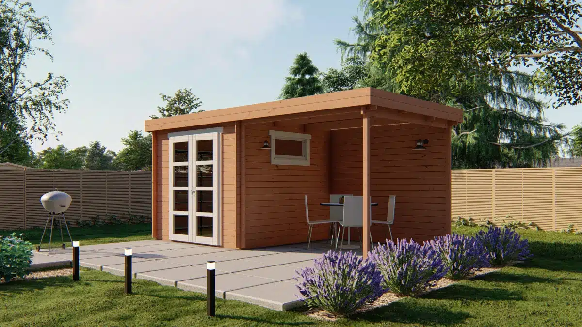 Blokhut – Tuinhuis Brenda | 28 mm | vuren Red Class Wood geïmpregneerd