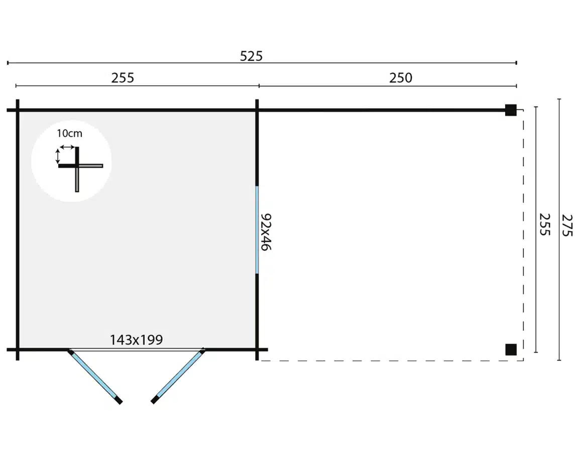 Blokhut – Tuinhuis Brenda | 28 mm | vuren groen geïmpregneerd