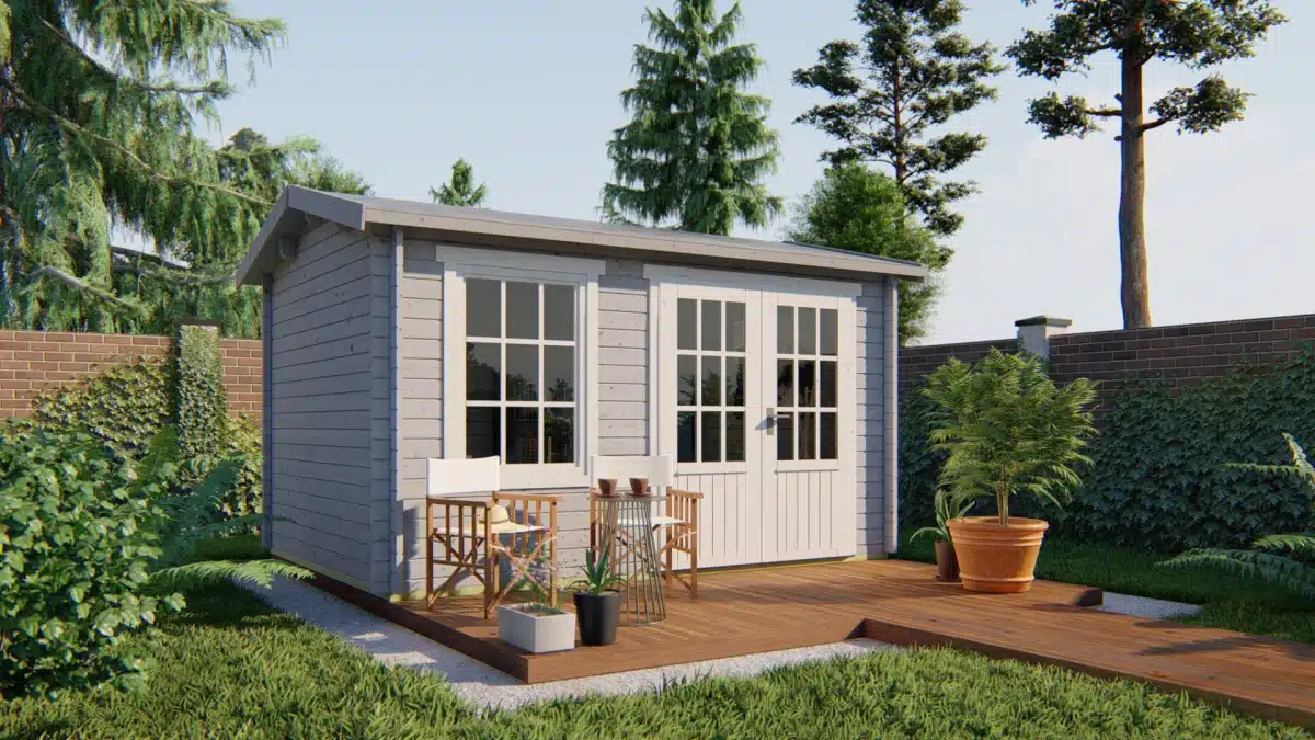 Blokhut – Tuinhuis Chloe | 40 mm | vuren honinggeel geïmpregneerd