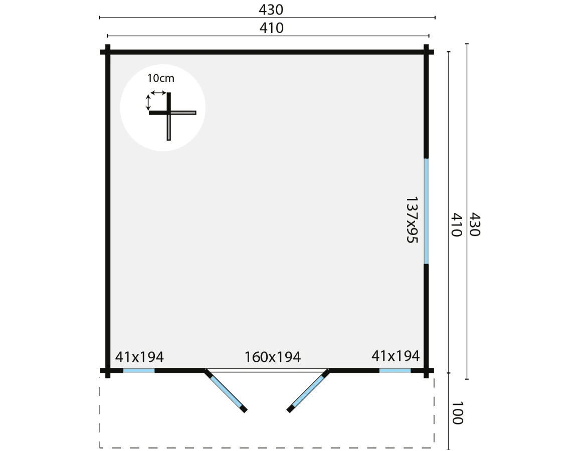 Blokhut – Tuinhuis Curran | 70 mm | Red Class Wood geïmpregneerd