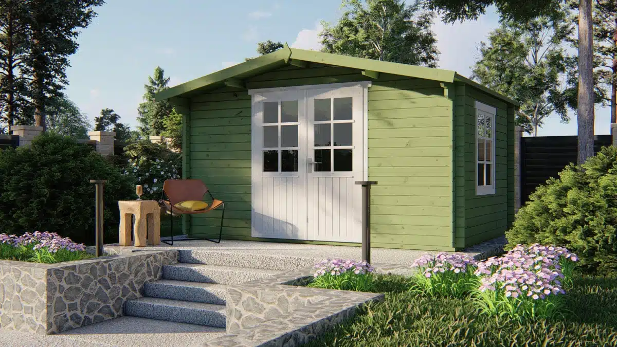 Blokhut – Tuinhuis Dyre | 40 mm | vuren Red Class Wood geïmpregneerd