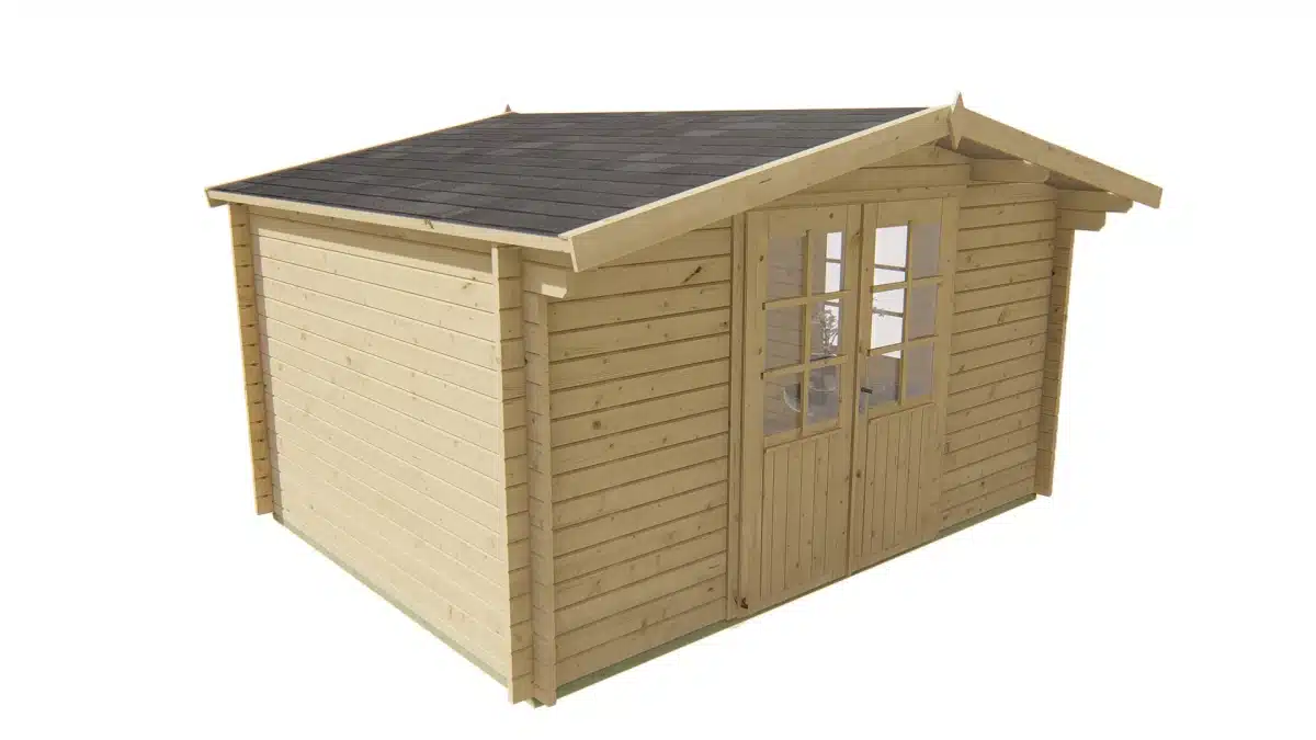 Blokhut – Tuinhuis Dyre | 40 mm | vuren honinggeel geïmpregneerd
