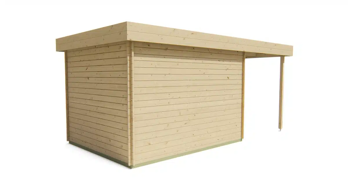 Blokhut – Tuinhuis Extramodern | 28 mm | vuren bruin geïmpregneerd