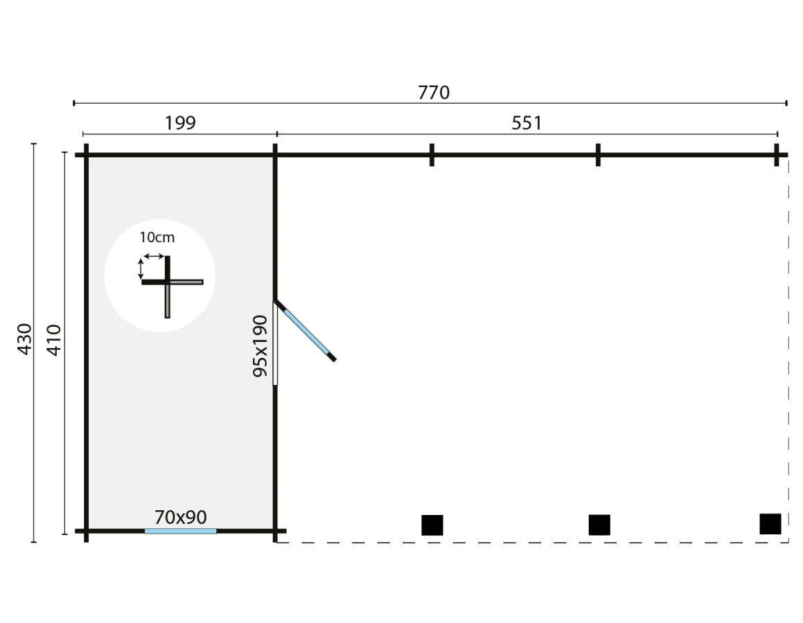 Carport/berging Ever | 44 mm | vuren bruin geïmpregneerd