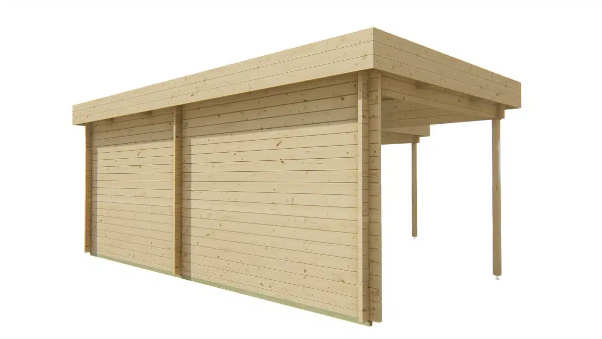 Blokhut – Tuinhuis Funen | 44 mm | vuren honinggeel geïmpregneerd