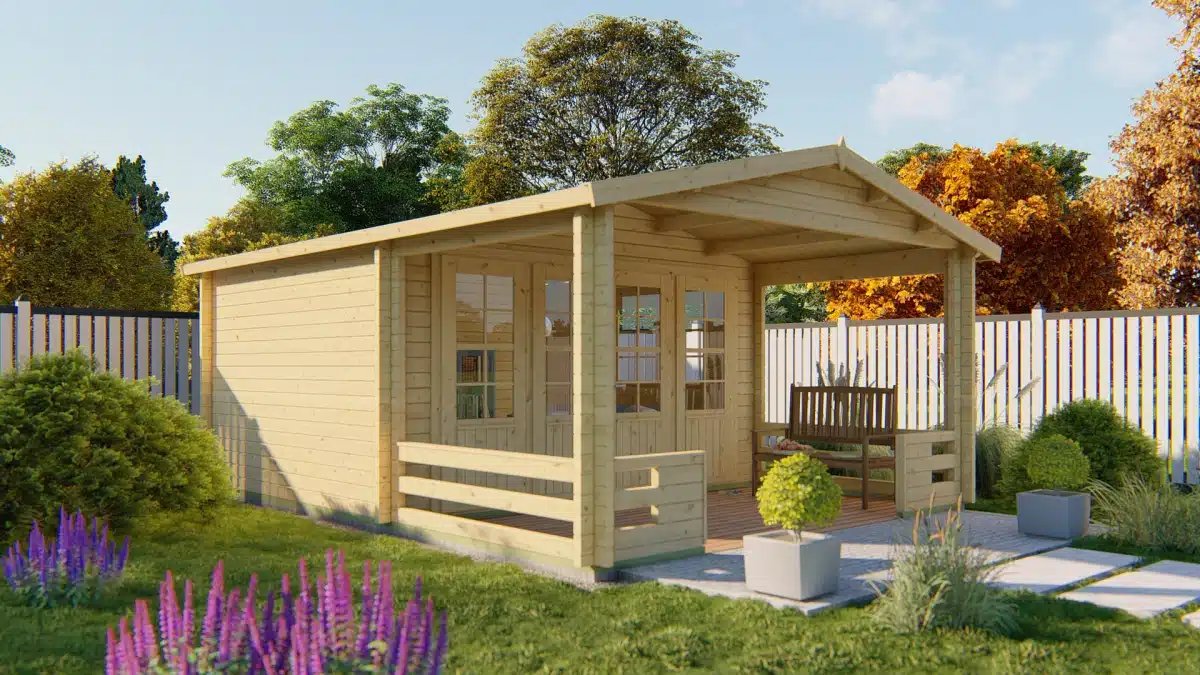 Blokhut – Tuinhuis Bolton | 58 mm | vuren Red Class Wood geïmpregneerd
