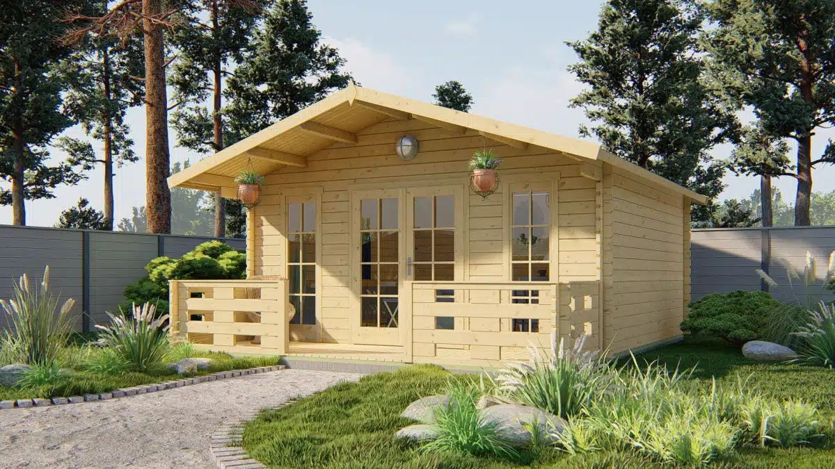 Blokhut – Tuinhuis Bayern | 44 mm | vuren Red Class Wood geïmpregneerd