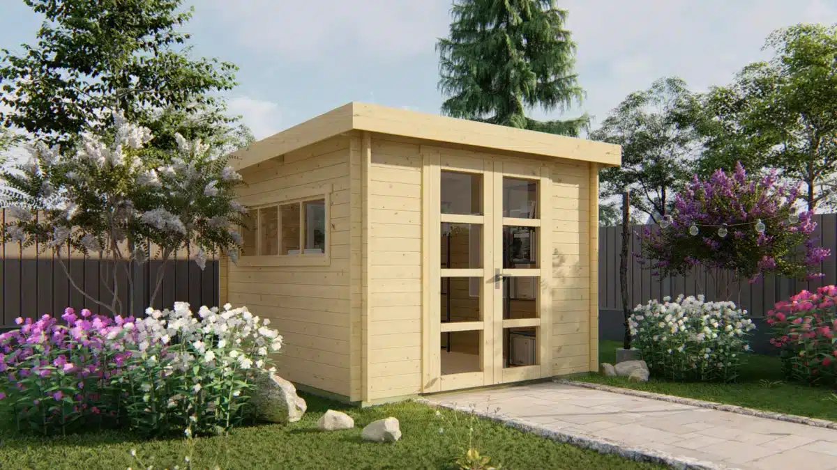 Blokhut – Tuinhuis Bodine | 28 mm | vuren Red Class Wood geïmpregneerd
