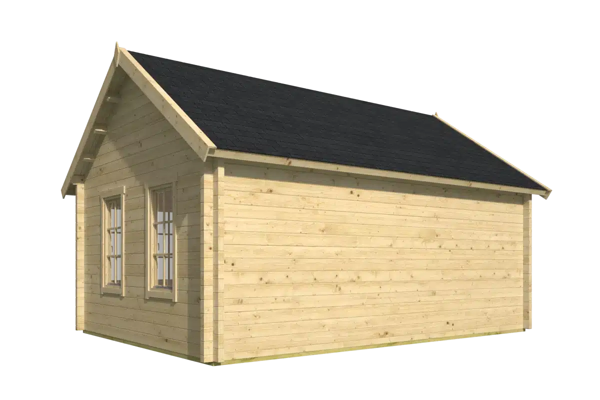 Blokhut – Tuinhuis Clockhouse Trevor | 70 mm | vuren grijs geïmpregneerd