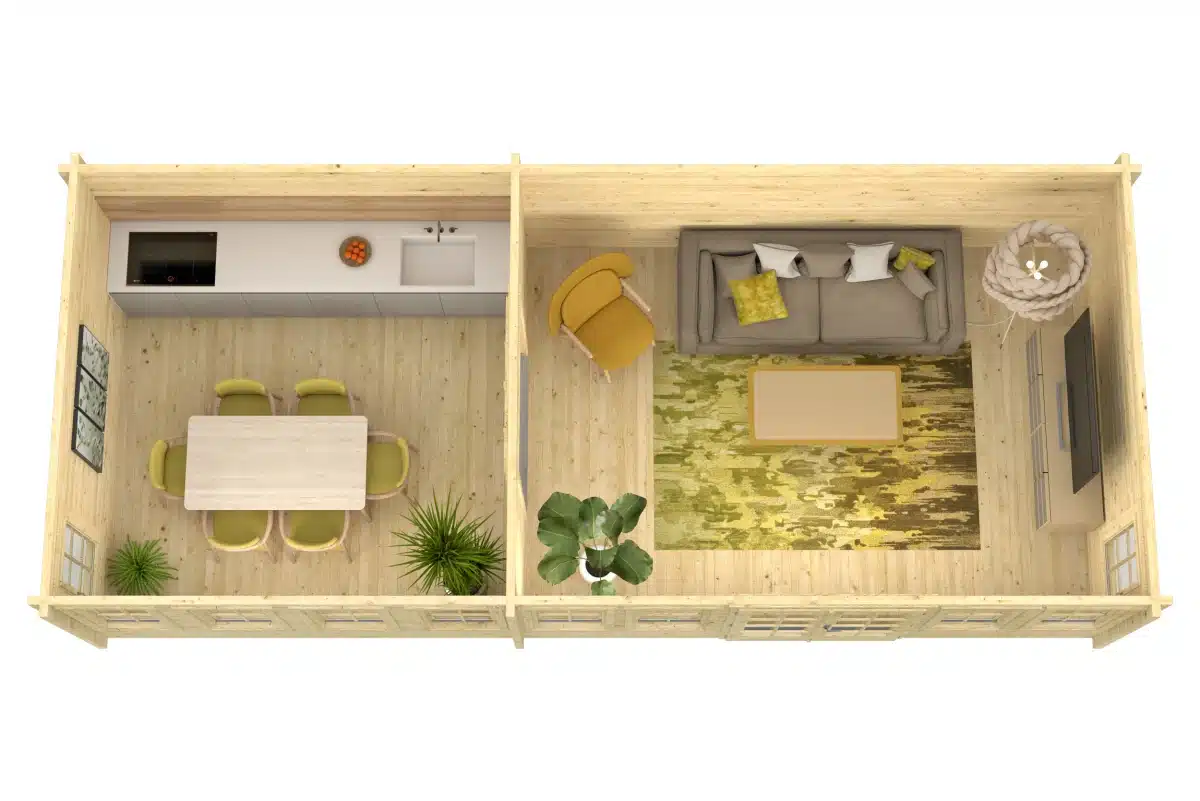Blokhut – Tuinhuis Big Lauren | 70 mm | vuren groen geïmpregneerd