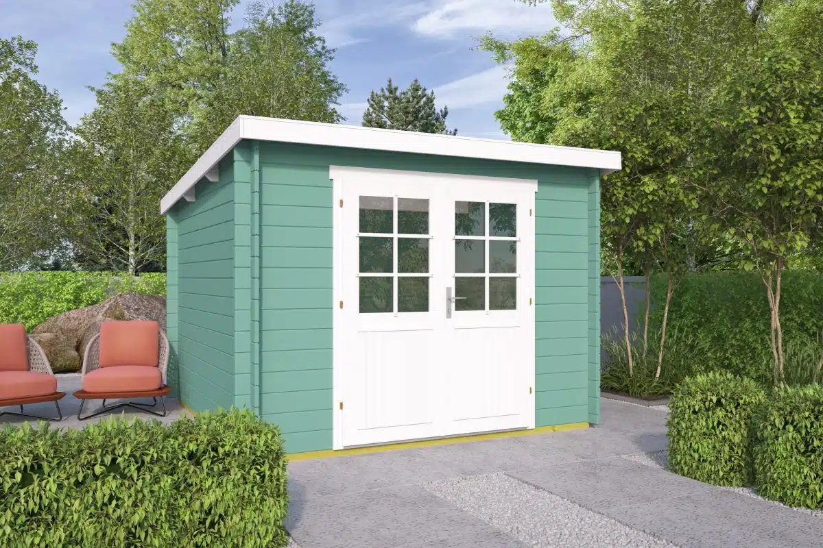 Blokhut – Tuinhuis Heimdal | 28 mm | grijs geïmpregneerd