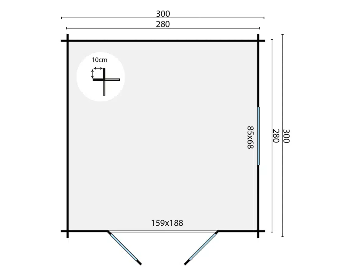Blokhut – Tuinhuis Halvar | 28 mm | vuren Red Class Wood geïmpregneerd