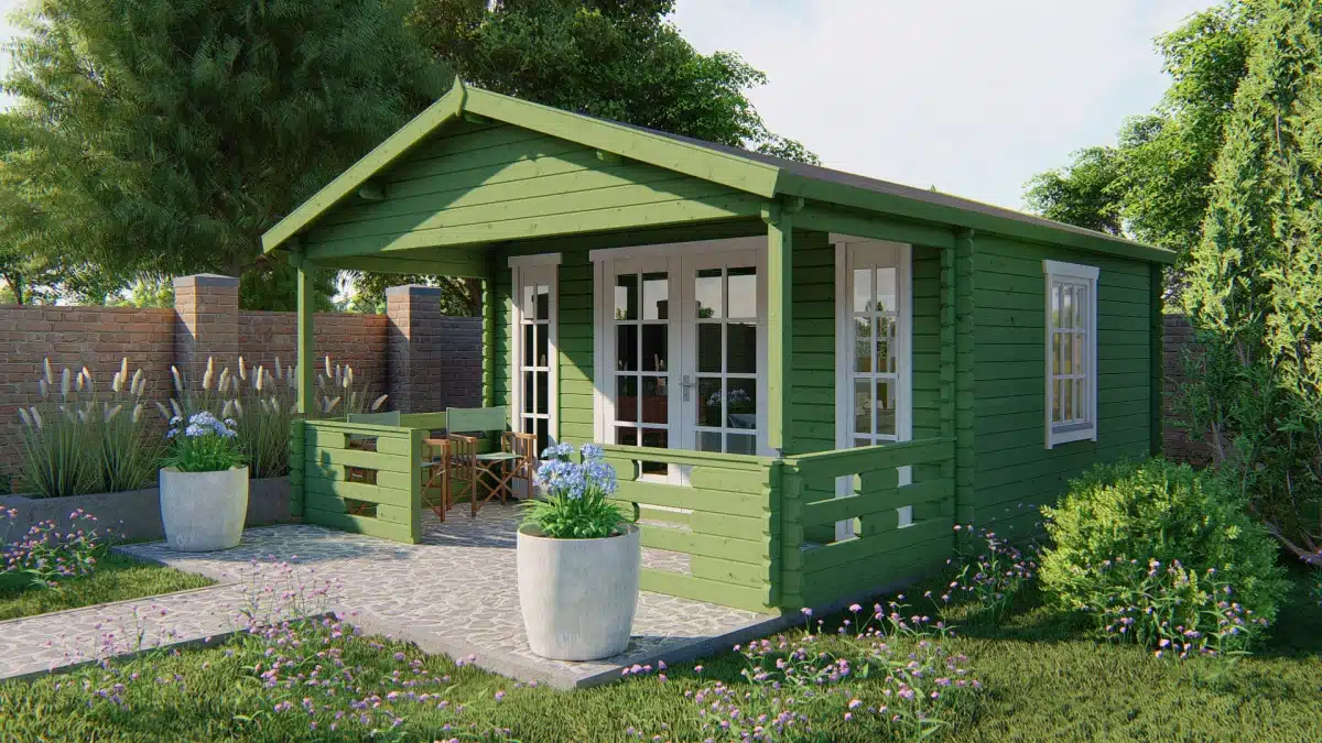 Blokhut – Tuinhuis Heino | 44 mm | vuren Red Class Wood geïmpregneerd